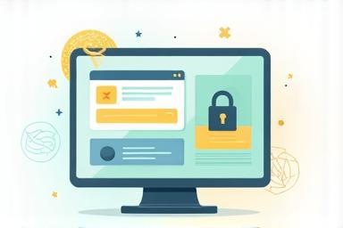 Illustration of secure online payment process with lock icon